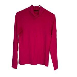 J Crew Hot Pink Tissue Turtleneck Top Women's Small